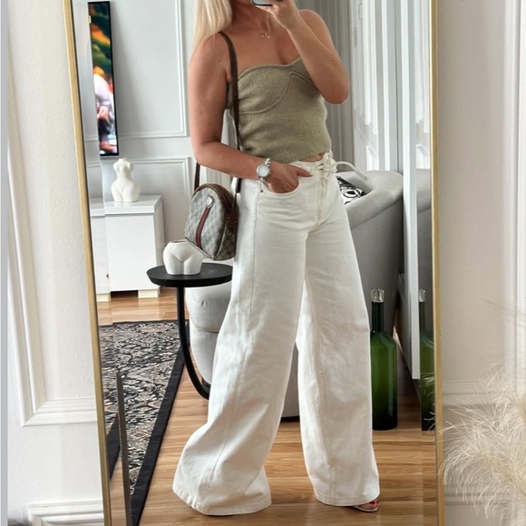 🛍️ZARA Cream High-Waisted Pants - Picture 1 of 9